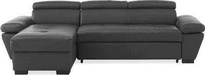 Produktbild von JONOVA Leder Schlafsofa - Anthrazit - Linke Ecke Schlafsofa