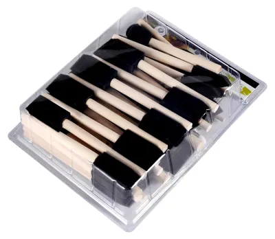 Produktbild von 50 Stück Schaumstoff Stupfpinsel - Set mit Holzgriff für verschiedene Maltechniken
