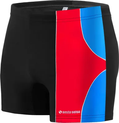 Produktbild von Sesto Senso Herren Badehose Sportlich wasserdicht zum Schwimmen enganliegende Bademode Größe L Schwarz