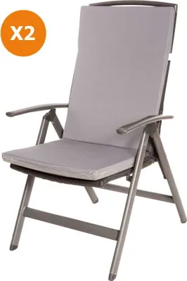 Produktbild von Stuhlkissen 2er set | Sitzkissen 110x47x4cm Grau | sitzkissen stuhl | stuhlkissen outdoor | sitzkissen hochlehner