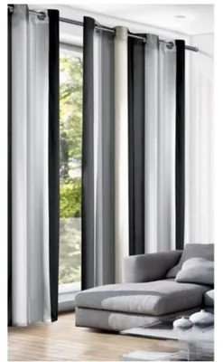 Produktbild von Ösenschal "Stripes" Farbe grau - Größe (HxB) 275x140cm