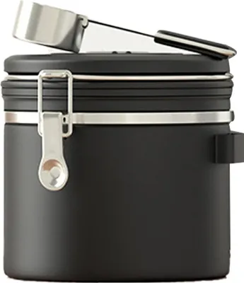 Produktbild von Kaffeedose für gemahlenen Kaffee, Kaffeebohnenbehälter, Kaffeeaufbewahrung, luftdichter Kanister mit Schaufel, schwarz, 1800 ml Lebensmittelaufbewahrungstank