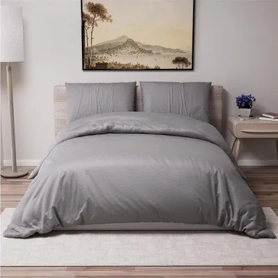 Produktbild von Famanu Bettwäsche Set 200 x 200 cm mit 2 Kissenbezügen 80 x 80 cm - Anthrazit