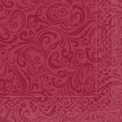 Produktbild von Tissue Serviette Lias in Bordeaux, 40 x 40 cm, 100 Stück - Mank - Ornamente