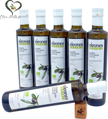 Produktbild von 6x CRETAN MILL 15513 - ELEONES Organic Natives Olivenöl Extra 500ml Flasche von Kreta