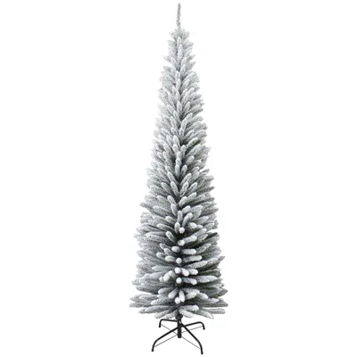 Produktbild von 150cm künstlicher Weihnachtsbaum mit Schnee, 350 Zweige, PVC-Material, mit Metallfuß, Weihnachtsdekoration