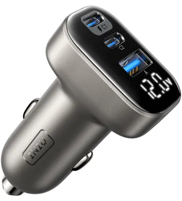 Autolader 90W USB-C, 3 Ports, Schnellladefunktion, grau