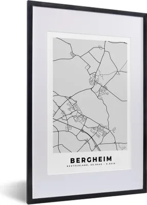 Produktbild von MuchoWow® Gerahmtes Poster Karte - Deutschland - Wetzlar - Stadtplan 40x60 cm - Poster mit Schwarzem Bilderrahmen Wandposter Rahmen Foto Bilder - Poster in Rahmen