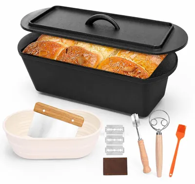 Productafbeelding van Gietijzeren pan broodbakvorm - 36 cm - Met deksel - Gietijzer