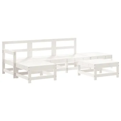 Produktbild von 6-tlg. Garten-Lounge-Set Weiß Massivholz Kiefer