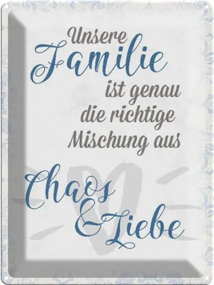Produktbild von vianmo Blechschild 40x30 cm unsere Familie Chaos Liebe Spruch Zitat