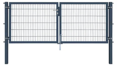 Produktbild von 300 x 120 cm Doppelstabmatten Industrietor 2-flügelig 6/5/6 Anthrazit