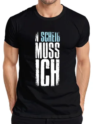 Produktbild von N Scheiss muss ich Spruch Lustig Arbeitsmuffel Faulheit Party Herren T-Shirt, Schwarz, M