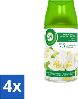Image de Air Wick Freshmatic – Désodorisant – Recharge automatique – Jasmin et fleurs blanches – 250 ml - Pack économique - 4 pièces