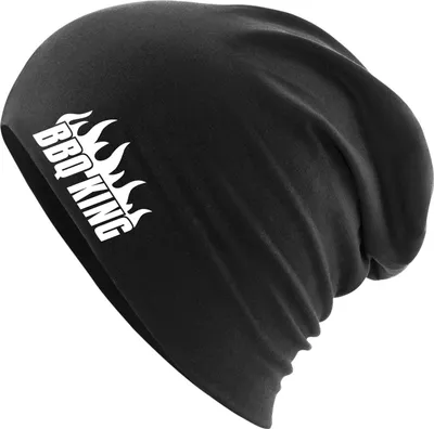Produktbild von Huuraa Beanie BBQ King Flammen Black One Size Baumwolle und Elasthan Mütze Geschenkidee