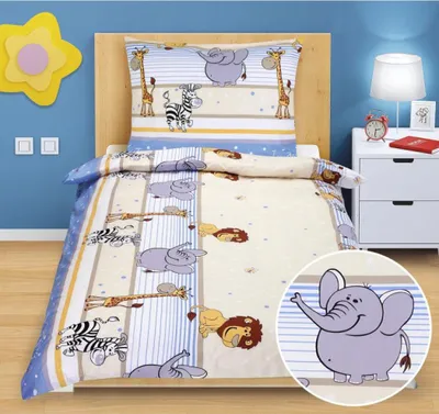 Immagine prodotto di Set di lenzuola in cotone per bambini junior - Blu - 140x200, 70x90