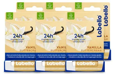 Image de 6 baumes à lèvres Labello Vanille Crème - 4,8 g - Pack économique - 6 pièces