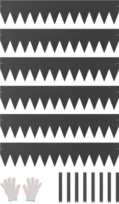 Produktbild von 6er-Set Rasenkante Beeteinfassung - Beetumrandung aus Metall 1016x203x1,5mm - Gartenbedarf - Rasenkanten-Set aus Metall
