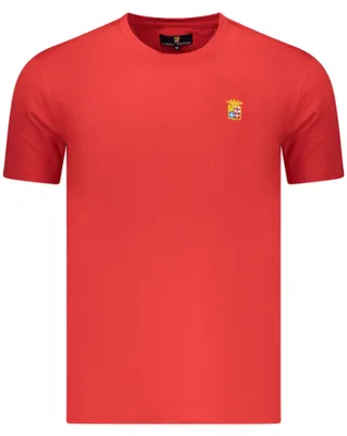 Produktbild von Rot Kurzarm Herren T-Shirt mit Rundhals & Logo-Stickerei