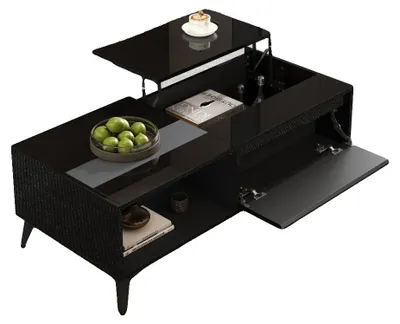 Immagine prodotto di Tavolino da salotto, design multifunzionale, regolabile in altezza, nero