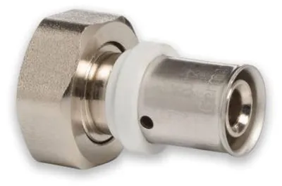 Produktbild von Selfio-Press Aluverbund Pressfitting  Übergangsverschraubung Eurokonus-Gewinde (vernickelt) 16 x 2 mm - 3/4' TH + U Kontur