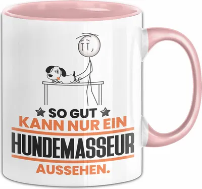 Produktbild von Hundemasseur Geschenk Tasse So Gut Kann Nur Ein Hundemasseur Aussehen Geschenkidee Kaffee-Becher (Rosa)