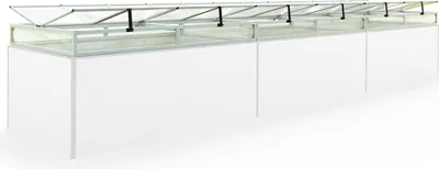 Produktbild von Frühbeetkasten 579x119 cm Frühbeetaufsatz  Aufzucht Treibhaus, Aluminium mit Polycarbonat Doppelstegplatten, UV-beständig, inkl. Öffnungsklappen