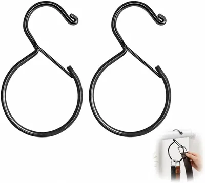 Produktbild von Halterung für Regalböcke mit S-Haken – Robuster Metallhaken für die Aufbewahrung in Schränken