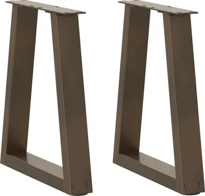 Image de Pieds de table basse en forme de V, 2 pièces, acier naturel, 38 x (42-43,3) cm