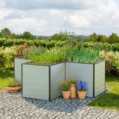Produktbild von GFP 269 x 269 x 77 cm Hochbeet ELISABETH, Aluminium eloxiert