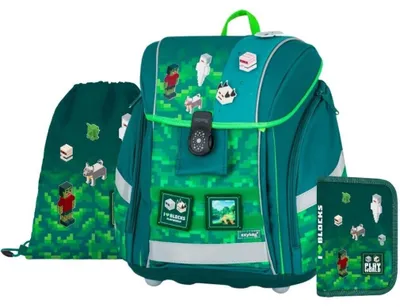 Obrázok produktu pre OXYBAG školská sada, 3-dielna, Premium Light Playworld Pixel