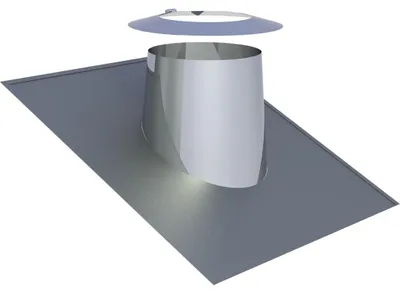 Produktbild von Jeremias DW-FU Dachdurchführung 250mm Edelstahl Wetterkragen 16-25 Grad doppelwandiges Abgassystem
