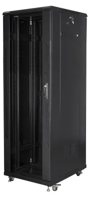 Obrázok produktu pre Lanberg FF01-6837-12B, Voľne stojací rack, 37U, 800 kg, Zámok, Koľajnice racku, Nastaviteľné nohy