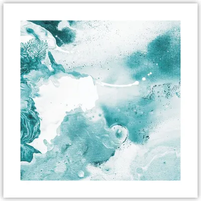 Produktbild von Poster - Poster ohne Rahmen - Abstraktion Meer Türkis - 40x40 cm - Wand Bild - Wanddeko - Wandbilder - Kunstposter - Wandposter - Bilder - Kunstdruck - Wanddekoration - Wandbild - P2XAC40x40-4268