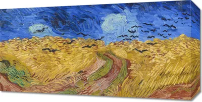 Obrázok produktu pre Obraz 60 x 30 cm  Pšeničné pole s vranami, Van Gogh Vintage