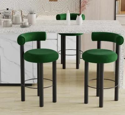 Produktbild von Grüner Moderner Barstuhl Designer Loungesessel Stilvoller Einsitzer