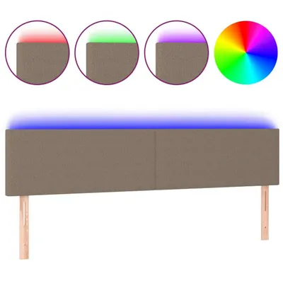 Produktbild von vidaXL LED Kopfteil Taupe 200x5x78/88 cm Stoff
