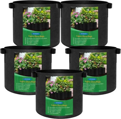 Produktbild von 5x60L Stück Pflanzsack Filz & Vliesstoff Pflanztaschen Tomaten Kübel,Stofftopf Reißfesten Pflanzsak Pflanzsäcke Pflanztasche Stofftöpfe für Balkon Terrasse Balkon&Garten