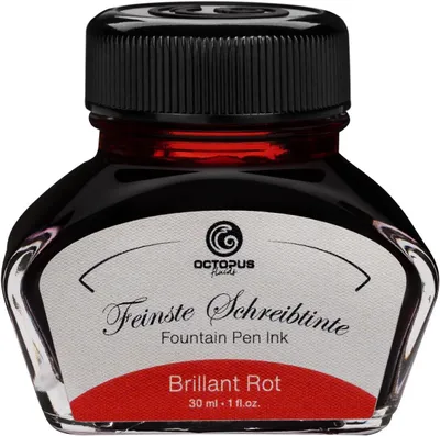 Productafbeelding van 30 ml Vulpeninkt (Briljant Rood) in inktglas - Schrijfinkt voor vulpen - Vulpeninkt in inktpot - Kalligrafie-inkt