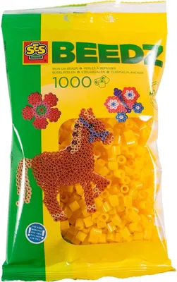 Produktbild von SES Creative Beedz 00701 - Bügelperlen 1000 Stück Gelb, Förderung von Kreativität und Feinmotorik, Kinderperlen-Set, 1000 Stück(e), Gelb, Junge/Mädchen, 5 Jahr(e), 12 Jahr(e)