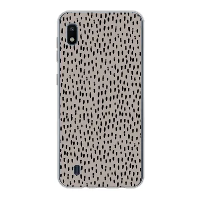 Produktbild von MuchoWow® Handyhülle Schutzhülle Hülle für Samsung Galaxy A10 Polka dots - Braun - Schwarz Silikon Softcase Handy Hülle - Schutzhülle