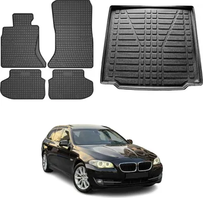 Produktbild von Fußmatten & Kofferraumwanne Set für BMW 5er Touring F11 2009-2017 Gummi 5x