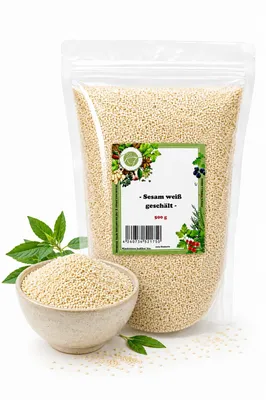 Produktbild von K T 500 g Sesam ganz Sesamsaat Sesamsamen weiß geschält - 1A Qualität