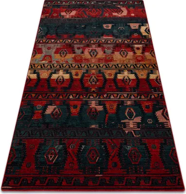 Zdjęcie produktu dla Dywan wełniany OMEGA TAPAS etno, navy czerwony 200x300 cm