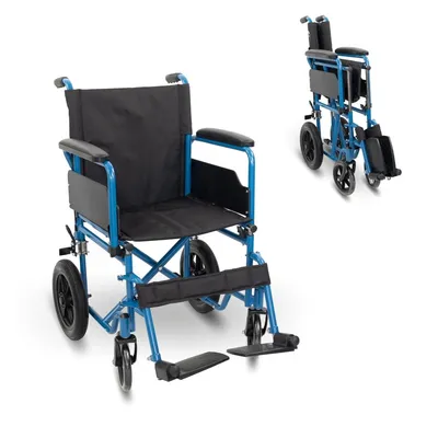 Produktbild von Mobiclinic, Faltrollstuhl, Marsella, Schnellspanner-Räder durch Druckknopf abnehmbar, stabil, Sitzbreite 46 cm, Bremshebel, 12"-Reifen