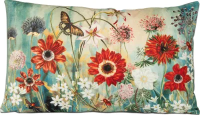 Produktbild von Formano Samt-Kissen Blumenwiese 30x50 cm Dekokissen Sofakissen Zierkissen Floral