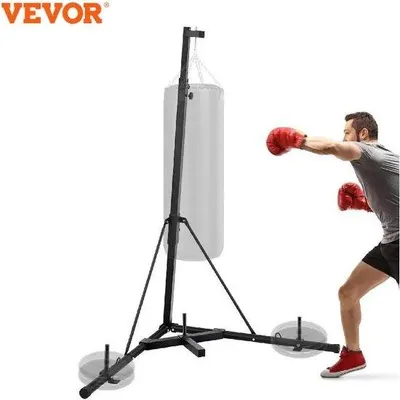 Zdjęcie produktu dla Boxstandart – stojak bokserski – system do zawieszania worka bokserskiego – 60 kg – wysokość od 182 do 230 cm – stabilny – do sportów walki, boksu, fitnessu i MMA
