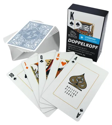 Produktbild von Doppelkopf Kartenspiel – 48 wasserfeste Spielkarten aus Kunststoff.Stil:Standard Index
