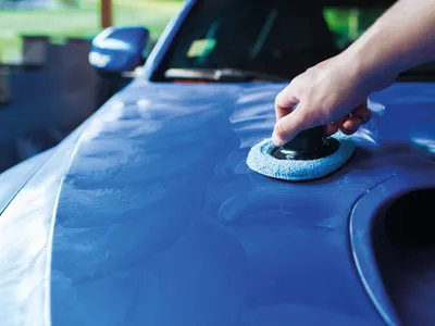 Image de IWH 71126 IWH Tampon microfibre pour voiture, avec poignée amovible