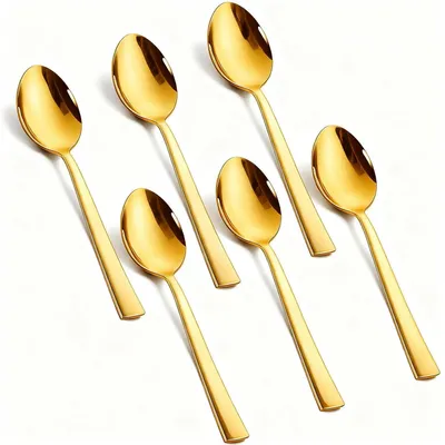 Immagine prodotto di Set di 6 cucchiaini in acciaio inossidabile, 14 cm, color oro